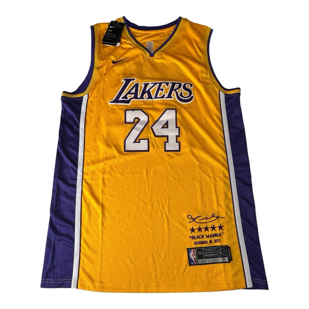 USA Seller...Los  Angeles Lakers Kobe Bryant #24‎ Gold/Purple Home Jersey